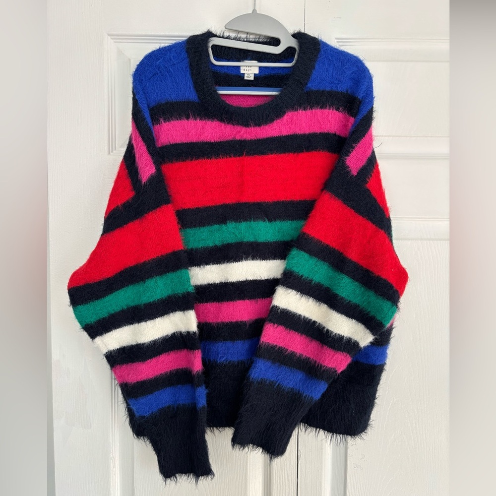 Striped fuzzy sweater